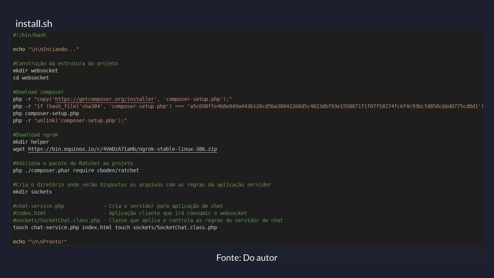 install.sh
Fonte: Do autor
 