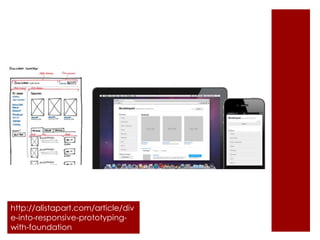 http://alistapart.com/article/div
e-into-responsive-prototyping-
with-foundation
 