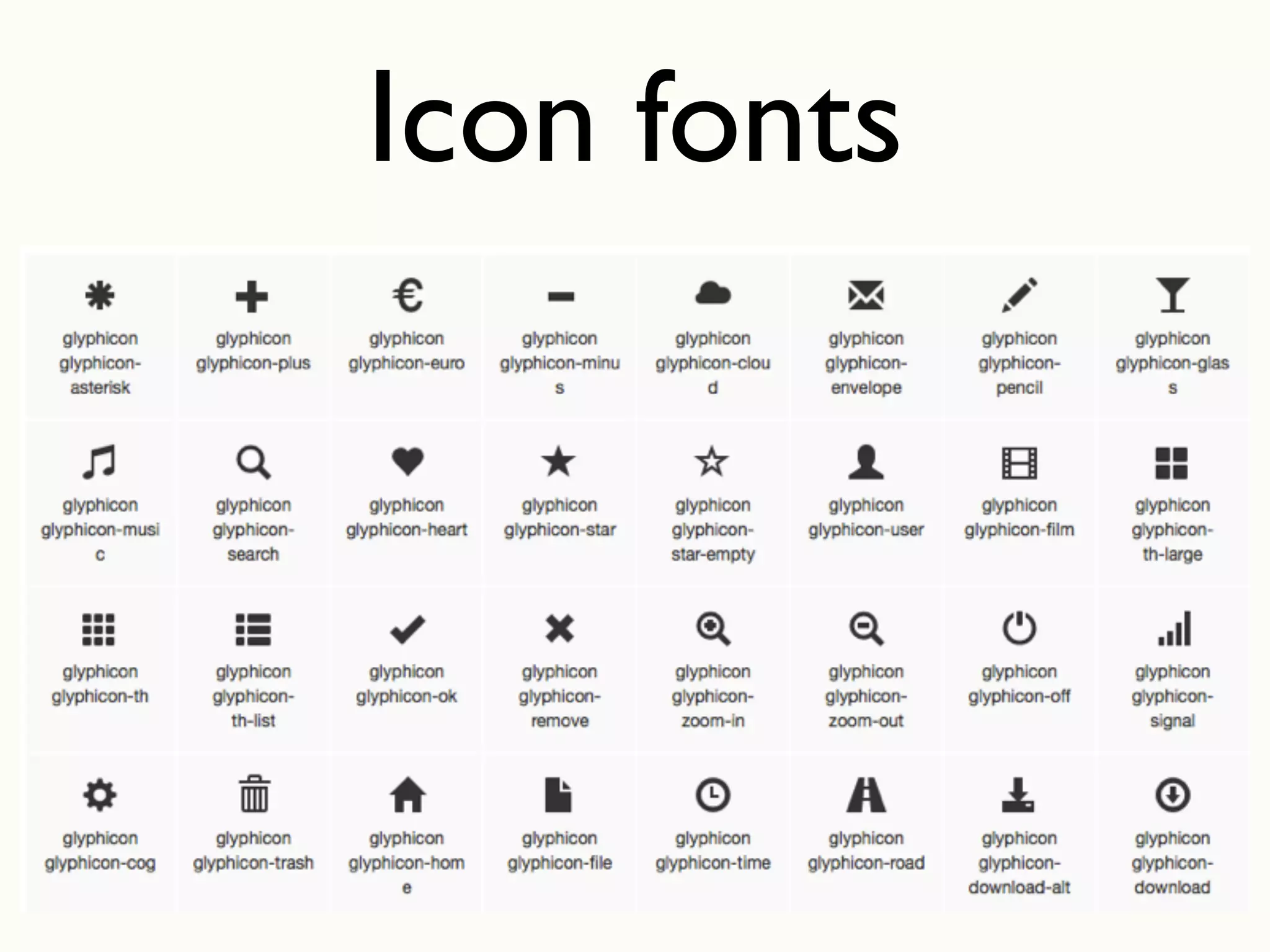 Icon fonts
 