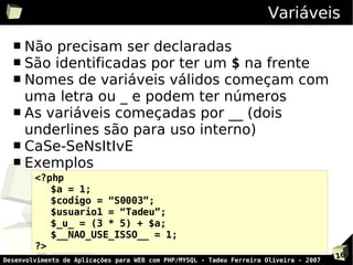 Programção PHP