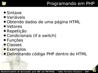 Programção PHP