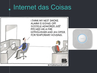 Internet das Coisas
Eu acho que o meu alarme
de incêndio foi acionado.
O Google AdWords acabou
de me sugerir extintores de
incêndio e ofertas de casas
temporárias!
 