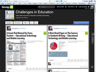 Scoop.it - tópico
Lino OliveiraAplicações e Práticas Web 2.0 na Biblioteca Escolar - PGGBE
24
 