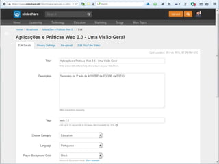 Lino OliveiraAplicações e Práticas Web 2.0 na Biblioteca Escolar - PGGBE
40
 