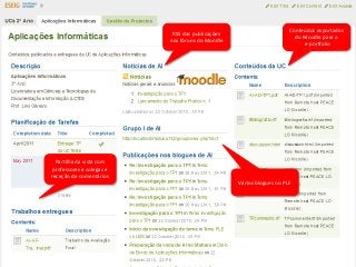 106
PLEfolio: ensino-aprendizagem
Lino OliveiraAplicações e Práticas Web 2.0 na Biblioteca Escolar - PGGBE
Conteúdos exportados
do Moodle para o
e-portfolio
Vários blogues no PLE
Partilha da vista com
professores e colegas e
receção de comentários
RSS das publicações
nos fóruns do Moodle
 