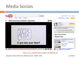 Relacionamento
Partilha de experiências
Lino OliveiraAplicações e Práticas Web 2.0 na Biblioteca Escolar - PGGBE
40
 