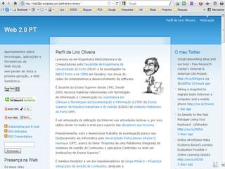 Lino OliveiraAplicações e Práticas Web 2.0 na Biblioteca Escolar - PGGBE
7
 