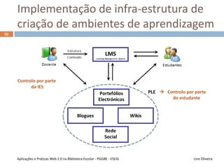 95
Projecto criado numa disciplina
Lino OliveiraAplicações e Práticas Web 2.0 na Biblioteca Escolar - PGGBE
 
