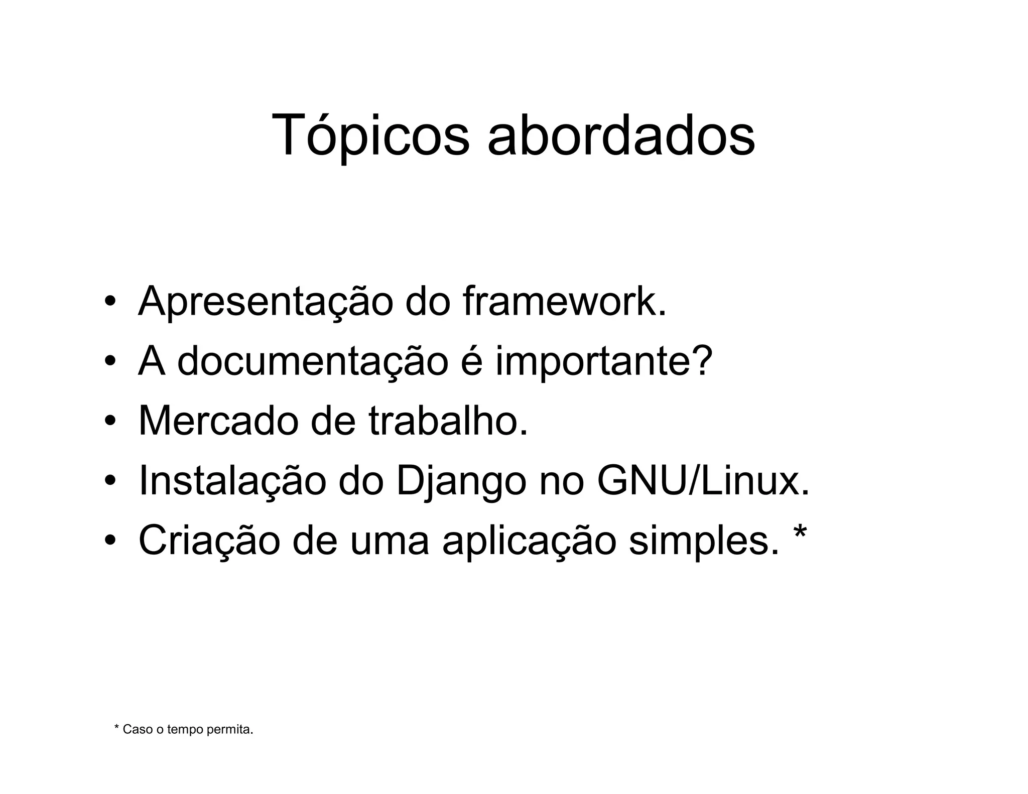 Aplicações rápidas para a Web com Django