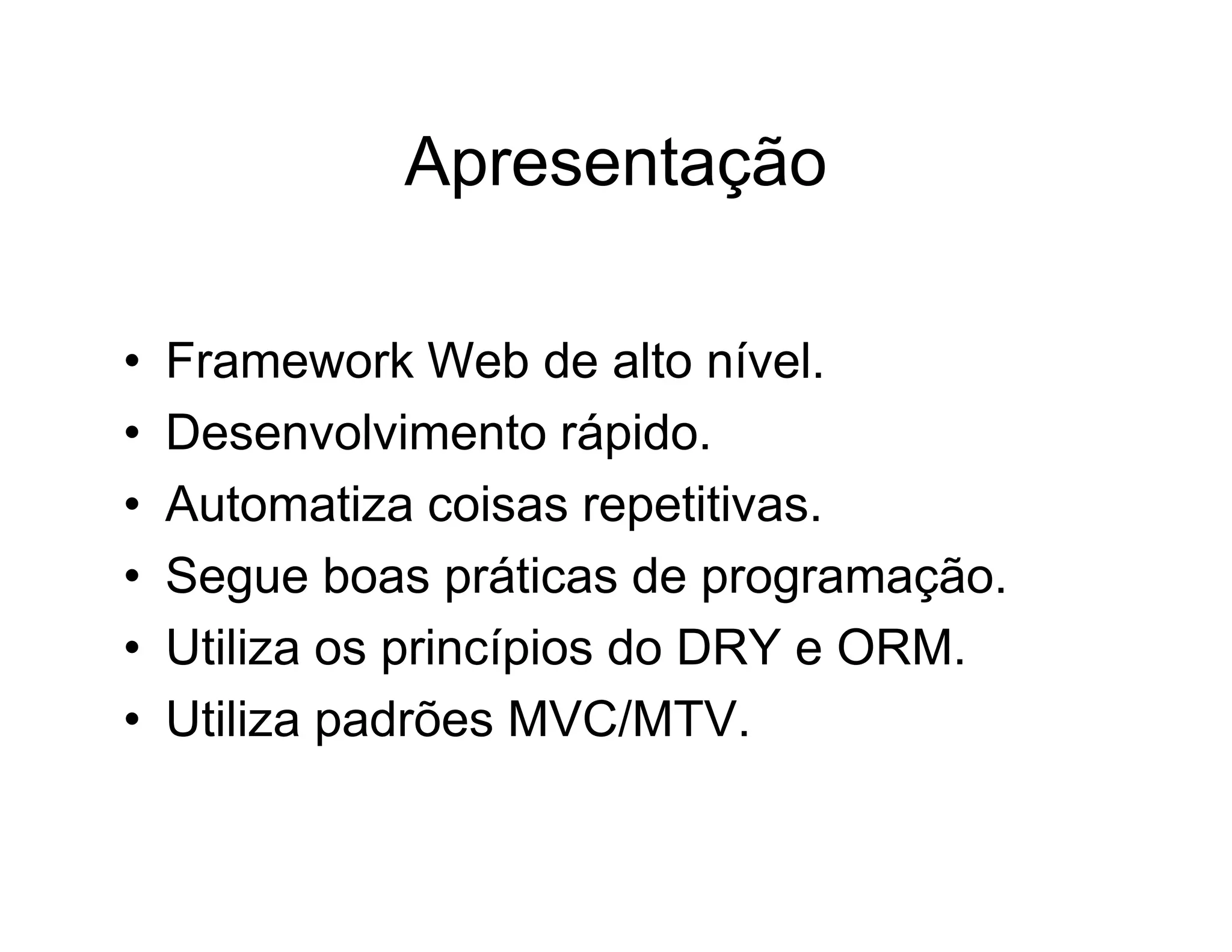 Aplicações rápidas para a Web com Django