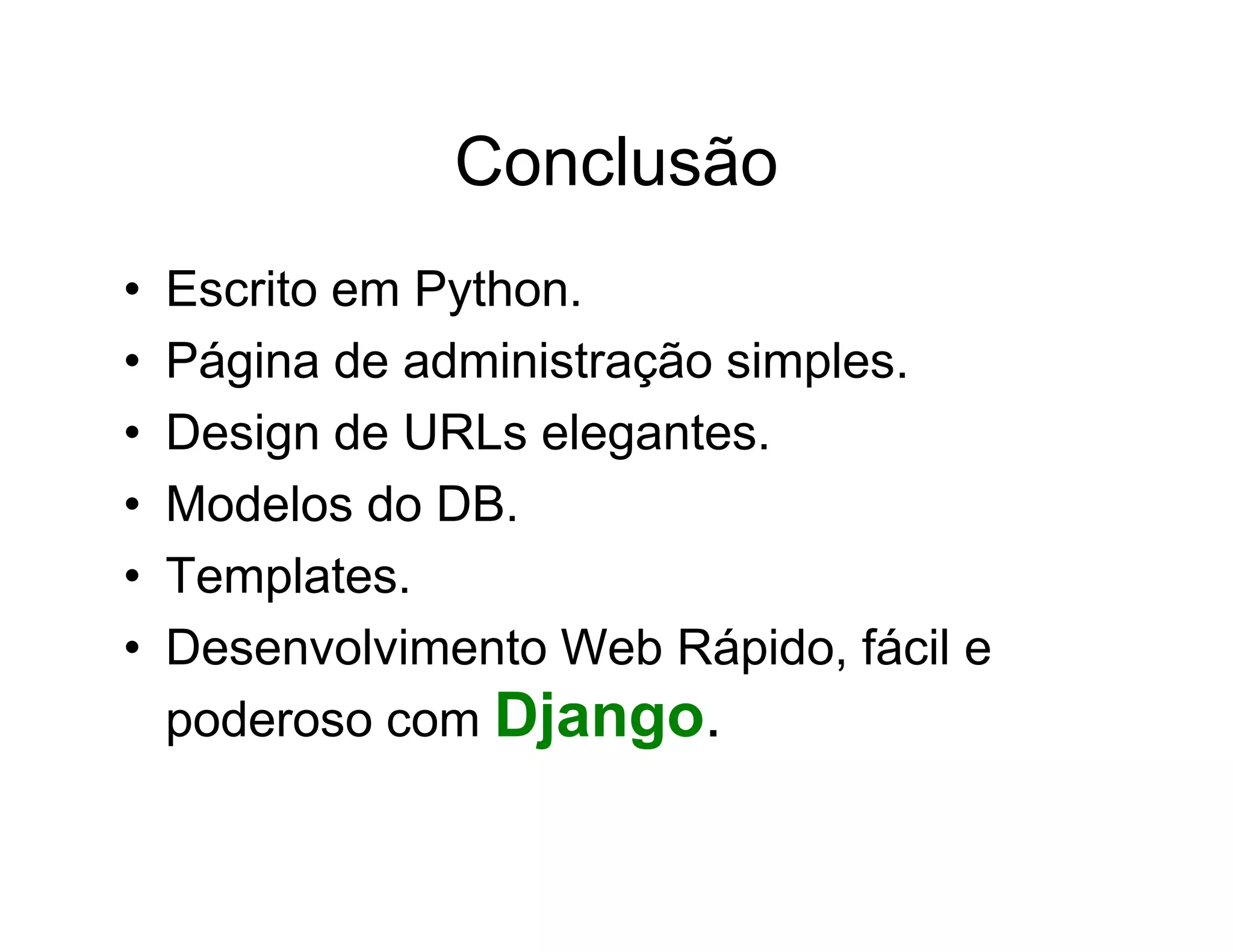 Aplicações rápidas para a Web com Django