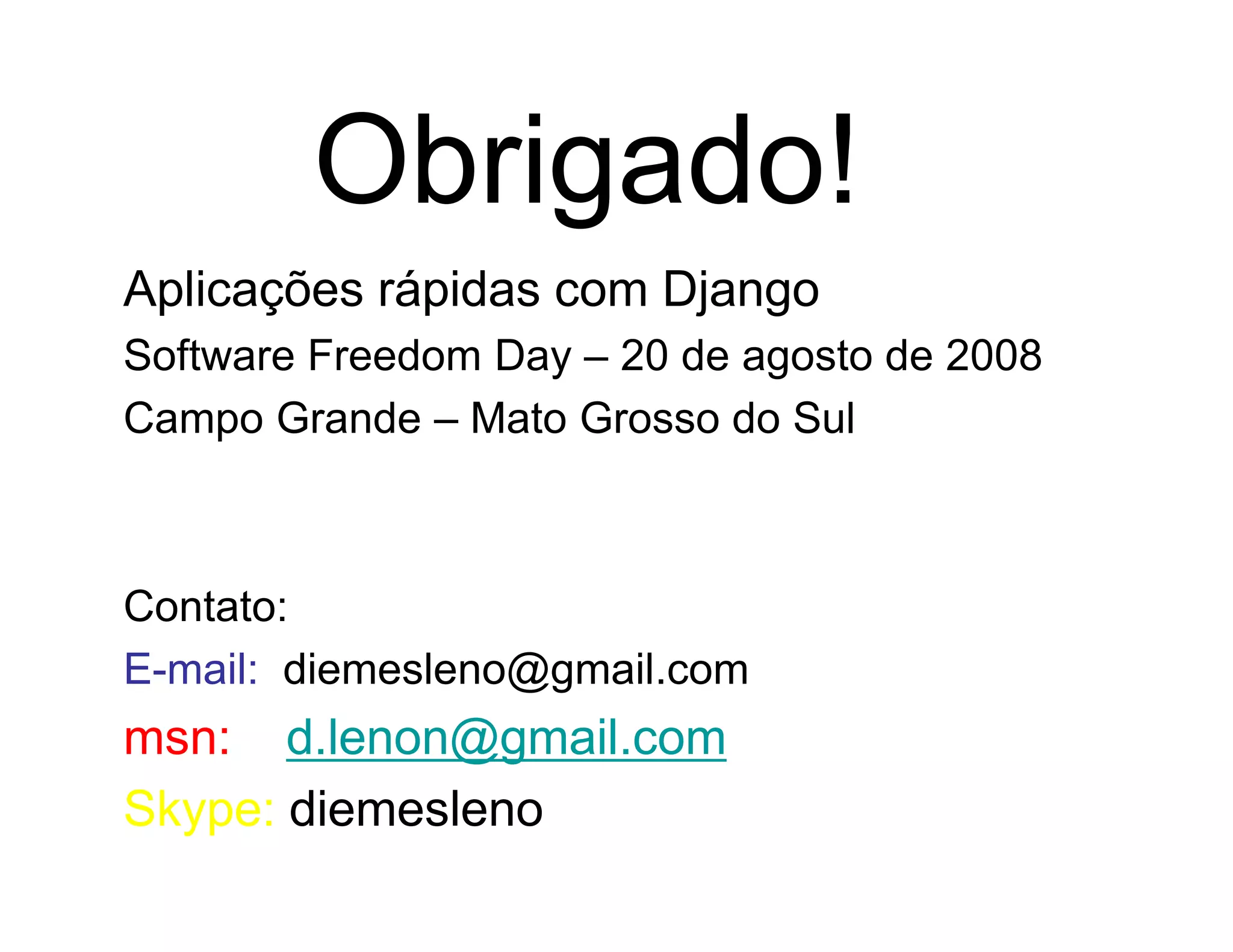 Aplicações rápidas para a Web com Django