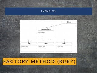 EXEMPLOS
FACTORY METHOD (RUBY)