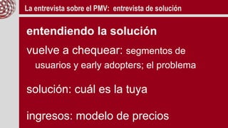 La entrevista sobre el PMV: entrevista de solución
demo: esta es la clave
para cada problema enseña la solución
espera pre...