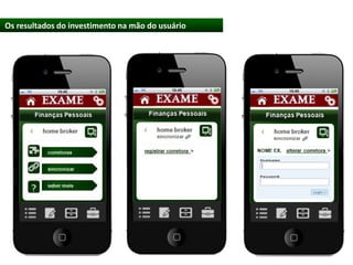 Os resultados do investimento na mão do usuário
 