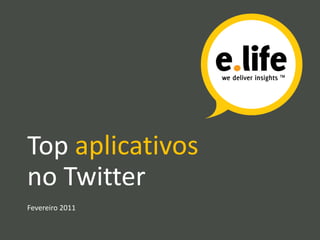 Top aplicativos no TwitterFevereiro 2011 