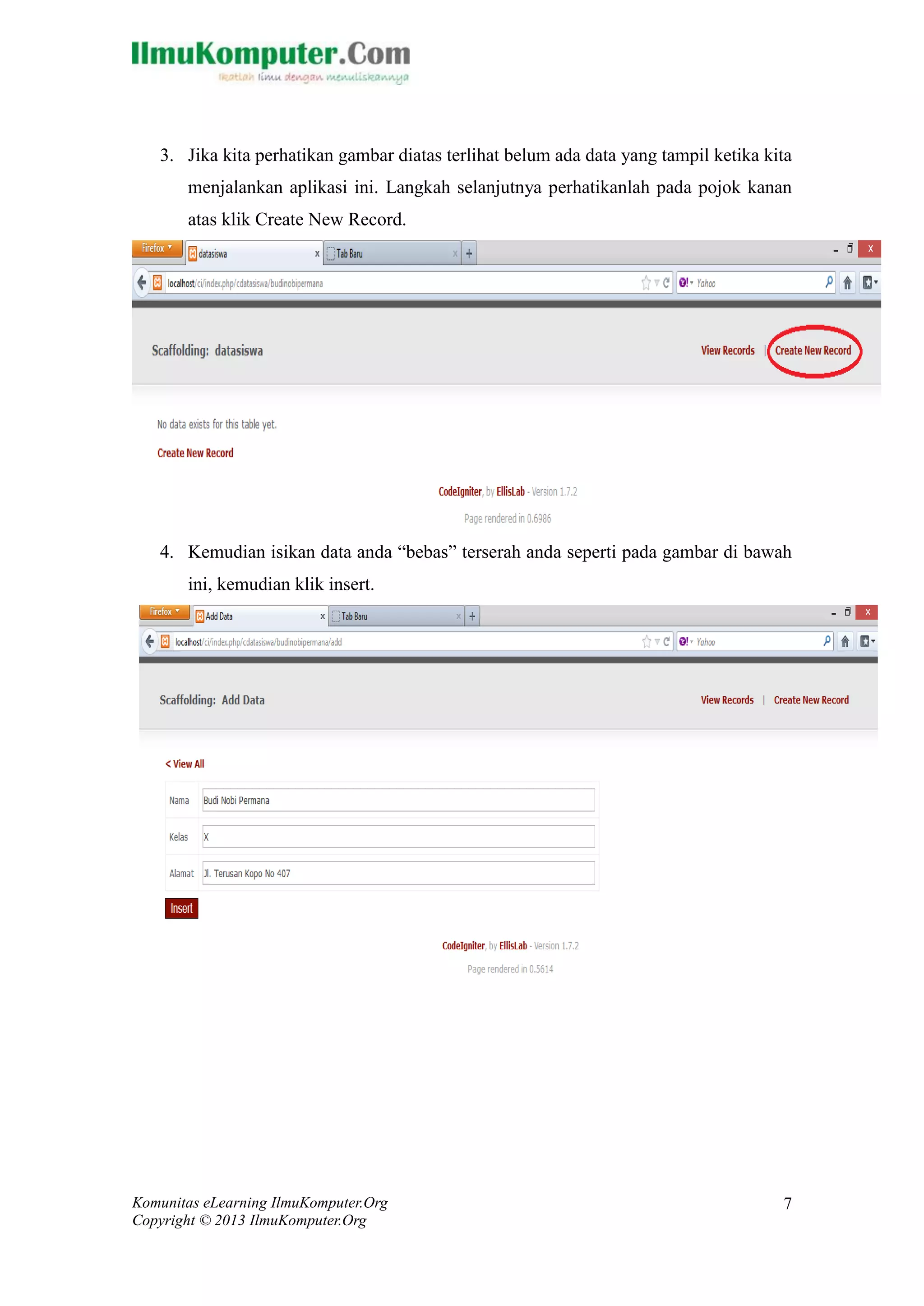 Aplikasi crud-menggunakan-framework-codeigniter-dengan-teknik ...