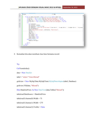 Aplikasi crud dengan visual basic 2012 | PDF