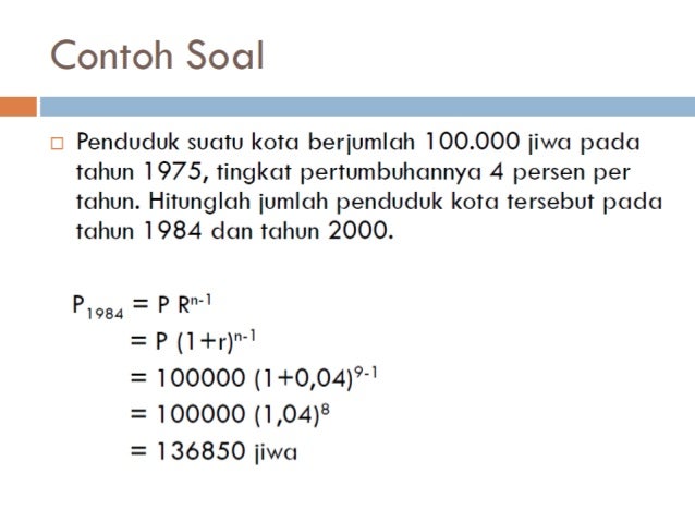 29 Contoh Soal Deret Geometri Pertumbuhan Penduduk Kumpulan Contoh Soal