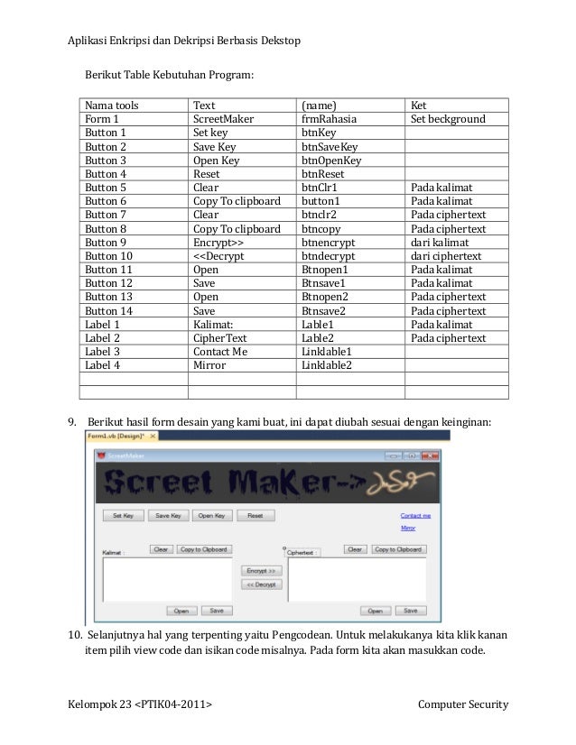 Aplikasi encripsi dan dekripsi berbasis desktop
