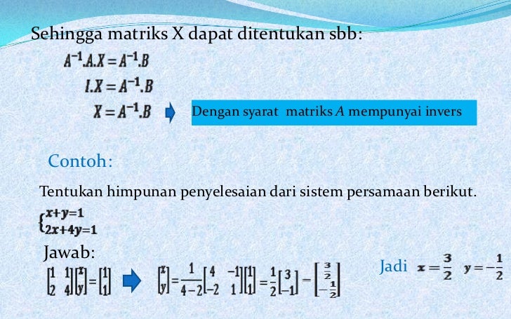 Aplikasi Invers Matriks