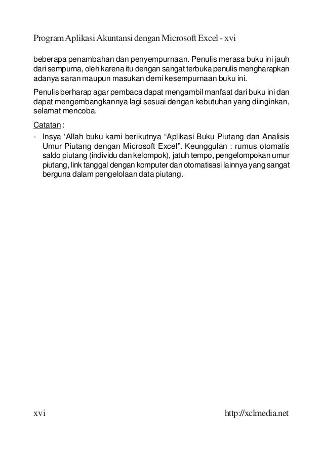 Aplikasi Akuntansi Menggunakan MS. EXCEL