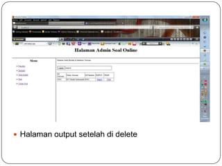  Halaman output setelah di delete
 