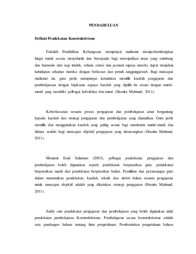 Aplikasi Pendekatan Konstruktivisme Dalam Kalangan Murid Prasekolah