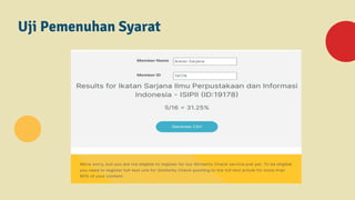 Uji Pemenuhan Syarat
 