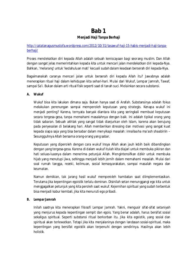 Aplikasi Ritual Haji Dalam Kehidupan Sehari Hari