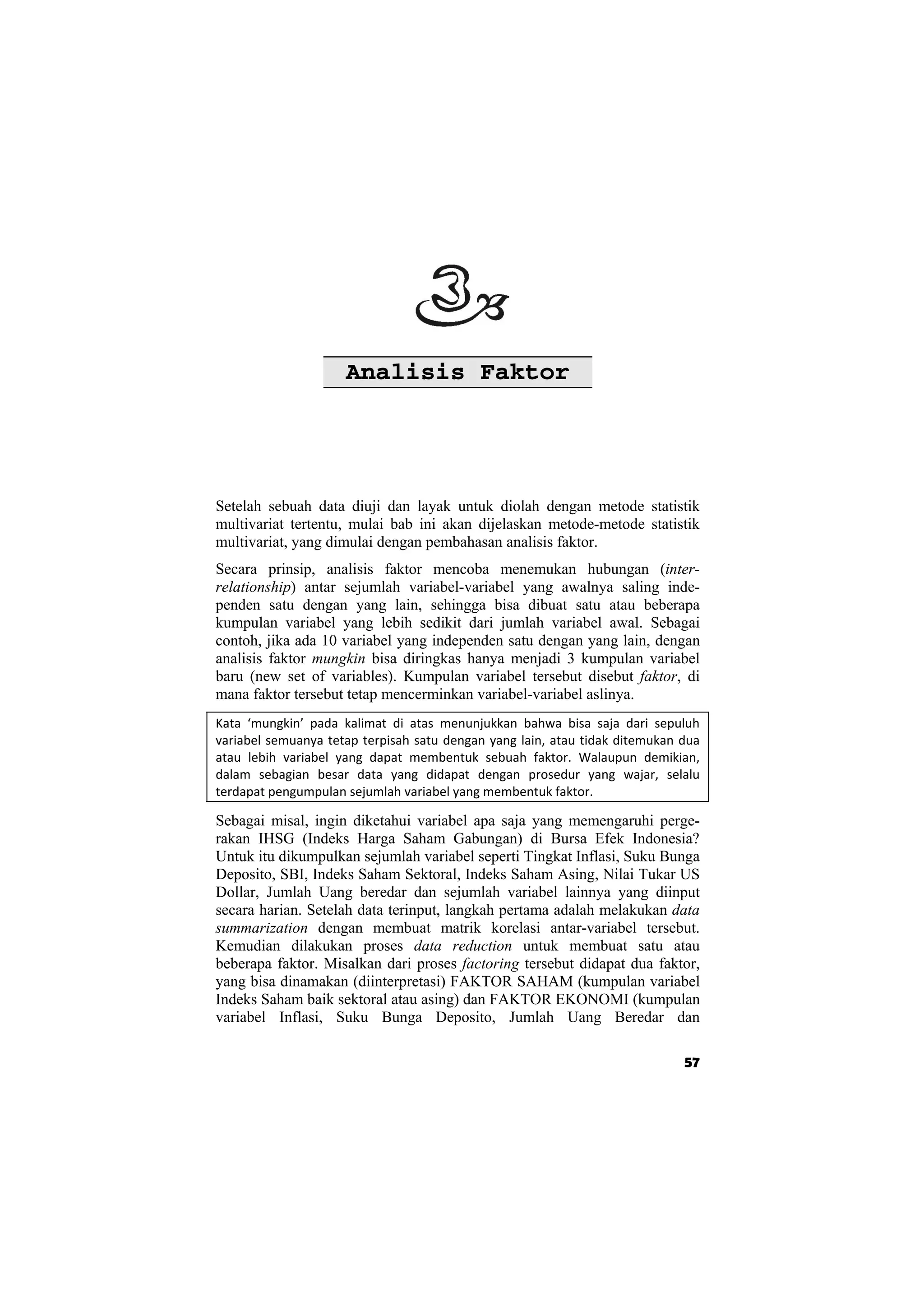 Aplikasi spss pada statistik multivariat | PDF