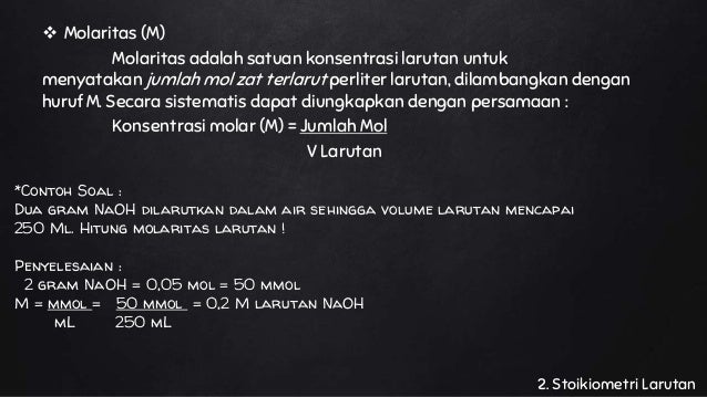 Aplikasi stoikiometri