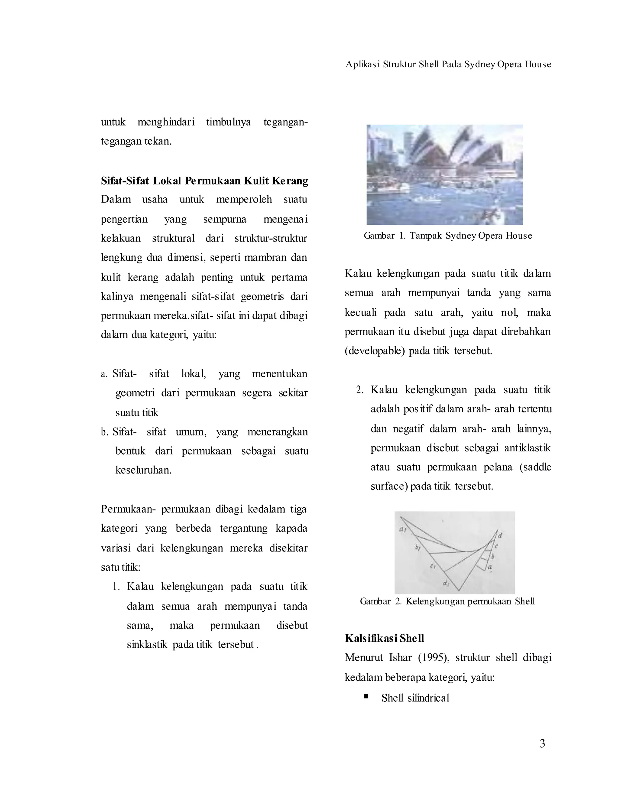 Aplikasi struktur shell pada sydney opera house converted | DOCX