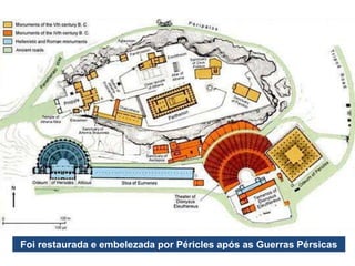 Foi restaurada e embelezada por Péricles após as Guerras Pérsicas
 