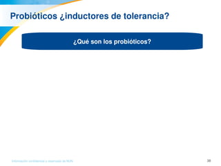 38Información confidencial y reservada de MJN
Probióticos ¿inductores de tolerancia?
¿Qué son los probióticos?
 