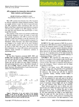APL Programs For Interactive Data Analysis Basic Statistics And ...