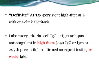 Antiphospholipid Antibody syndrome- Updated Guidelines | PPTX