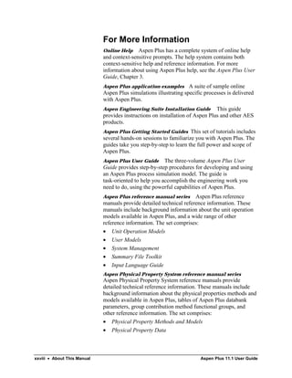 ASPEN PLUS USER GUIDE - PROCESS SIMULATIONS | PDF