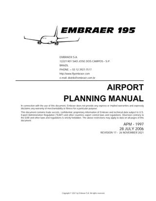 Airplane Planning Manual Embraer series 195 | PDF