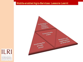 Mobile-enabled service delivery in livestock value chains: a new competence area for ILRI?