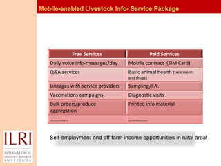 Mobile-enabled service delivery in livestock value chains: a new competence area for ILRI?