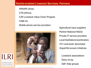 Mobile-enabled service delivery in livestock value chains: a new competence area for ILRI?