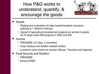 Livestock goods and bads: Perspectives from ILRI research