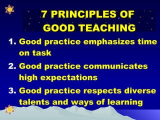 [object Object],[object Object],[object Object],7 PRINCIPLES OF  GOOD TEACHING 