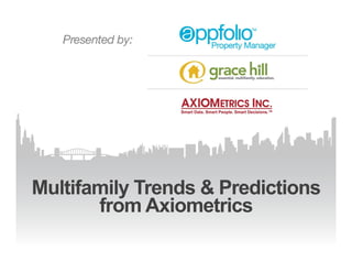 Multifamily Trends & Predictions
from Axiometrics
 