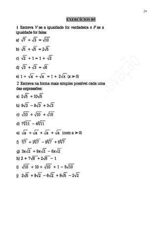29

EXERCÍCIOS B5
 