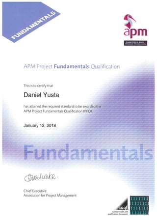 APM Project Fundamentals Qualification (PFQ)