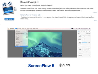 ScreenFlow 5 $99.99
 