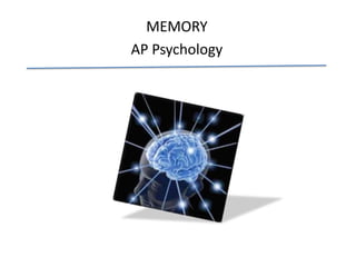MEMORY
AP Psychology

 