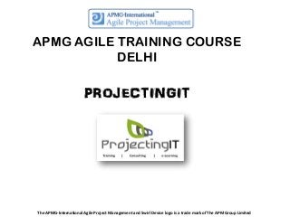 APMG AGILE TRAINING COURSE
DELHI

PROJECTINGIT

The APMG-International Agile Project Management and Swirl Device logo is a trade mark of The APM Group Limited

 